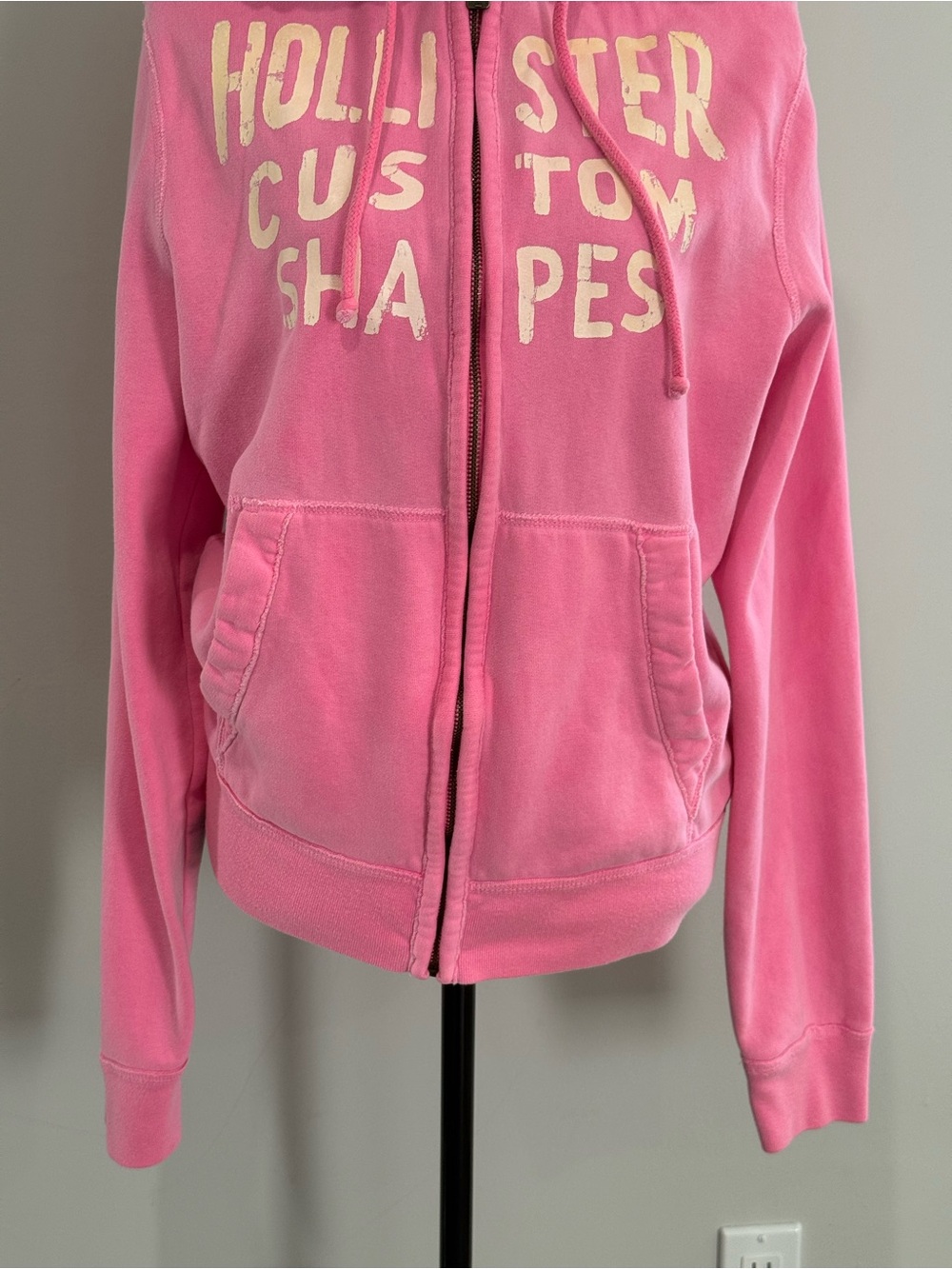 Hollister XL Bright Pink Zip-Up Hooded Sweatshirt 248 - Gem